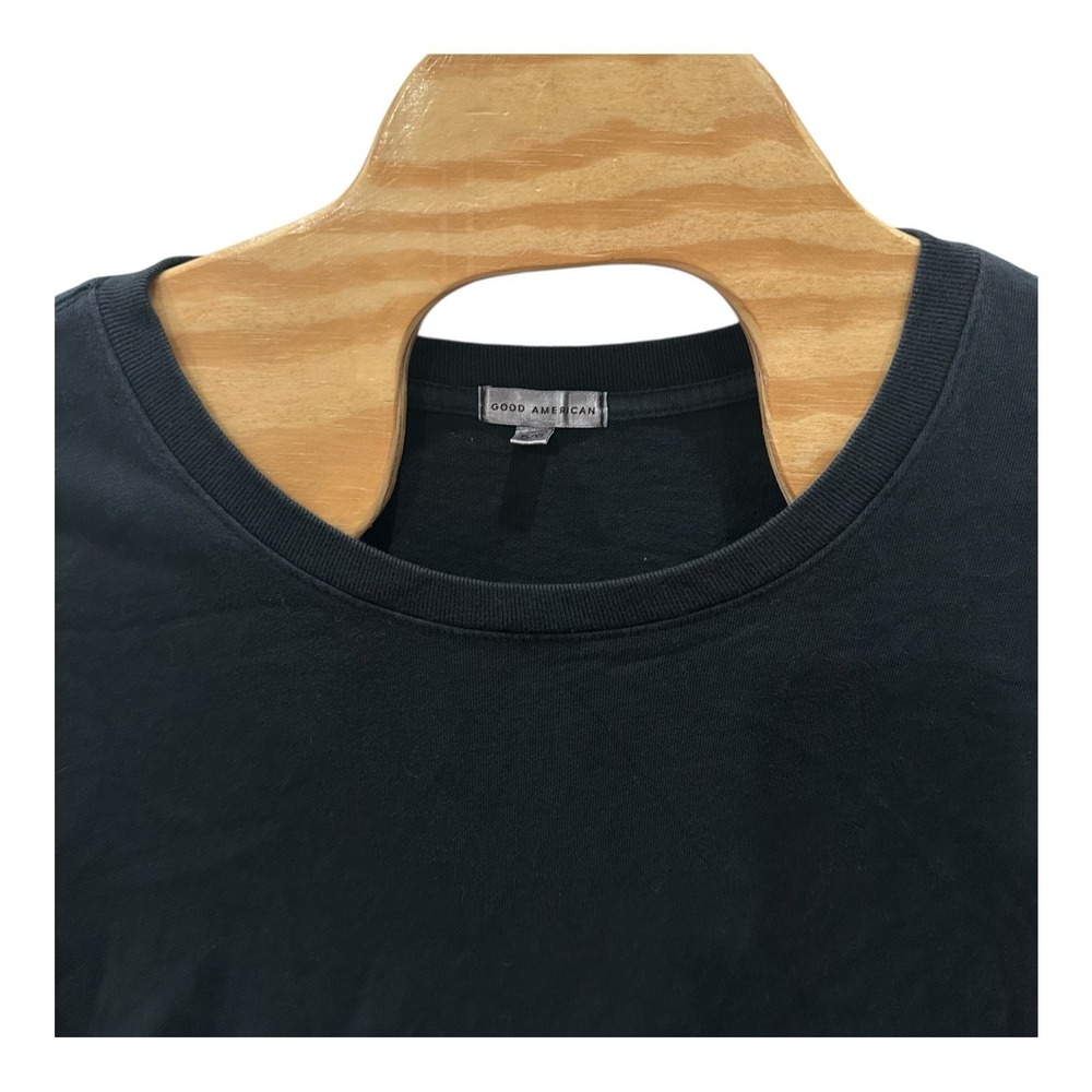 Good American Long Sleeve Top Mens Size 5/6 2X-3X Crew Neck Black Heavy‎
